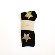 Twinkle socks - Black with Gold Stars