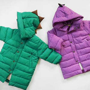 Dino long padded parka - green