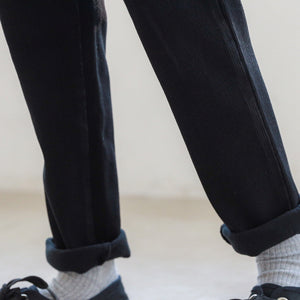 Winter Furry Comfort-Fit Corduroy Trousers (Black)