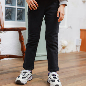 Amazing Fleece-lined Slim-fit Trousers (Black)