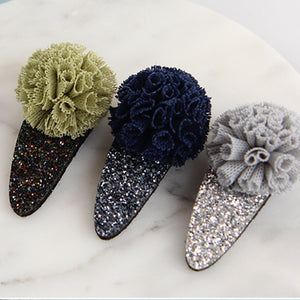 Tulle and glitter hair clips