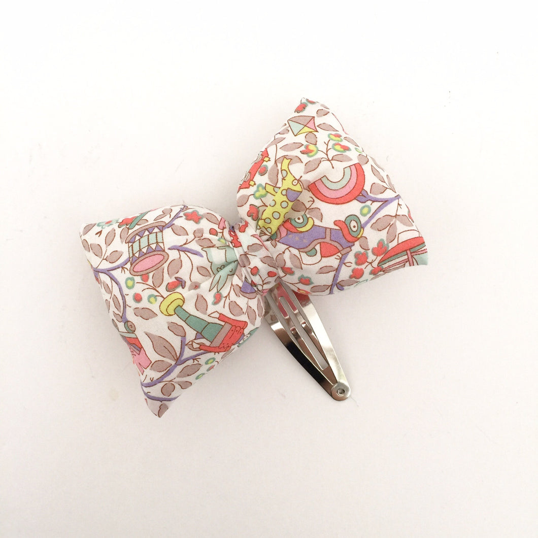 Puffy bow Hair Slide, pink toy garden