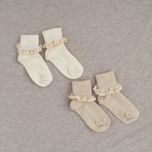 Lace-trimmed Dress Socks (2 pairs set)