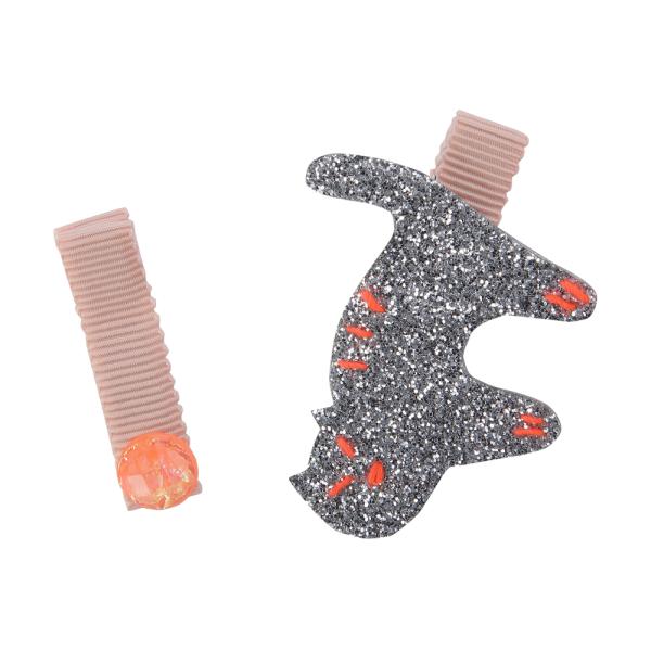 Orange Kitty Hair Slides