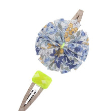 Jewel and Flower Hair Slides - Blue