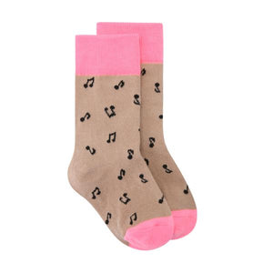 Musical Note Socks - Pink
