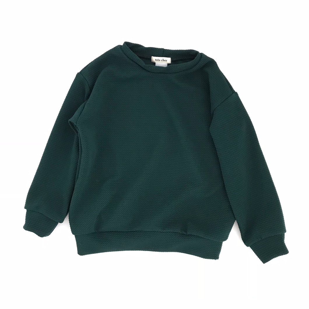 Pique Knit Pullover, winter green
