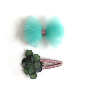 summer blue hair slides (pair)