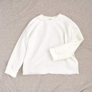 Pique Knit Pullover, white