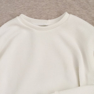 Pique Knit Pullover, white