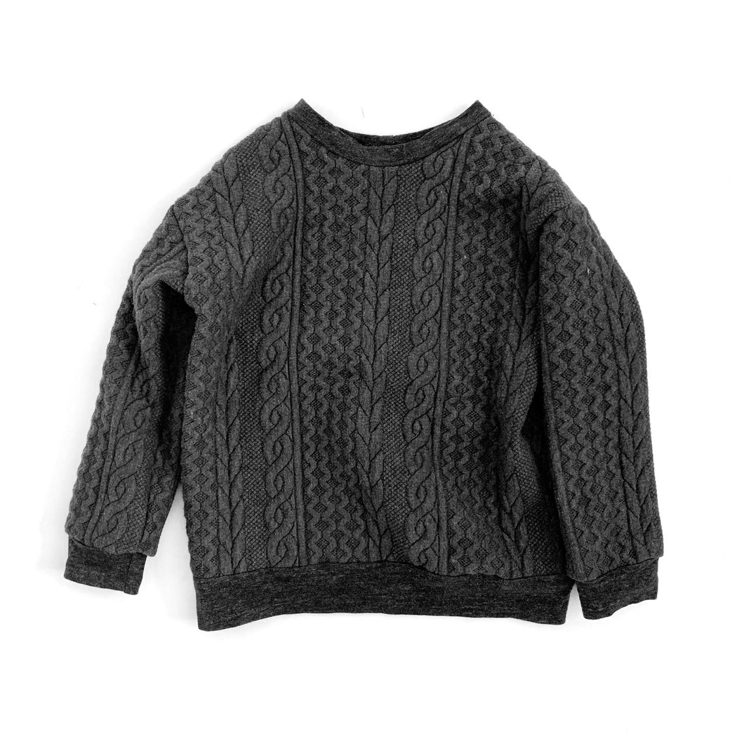 Cable Knit Pullover, black
