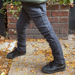 Fleece-lined Winter Slim Jeans (washed black)