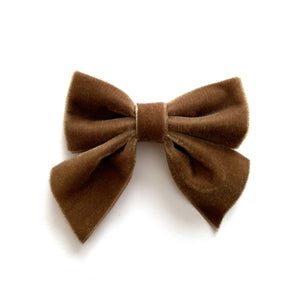 Velvet Bow hair clips (brown)