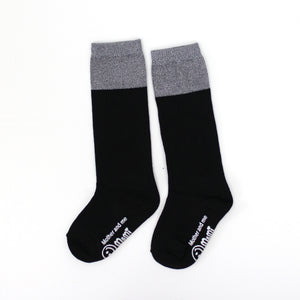 Two Tone Sparkle Socks - Black/Silver