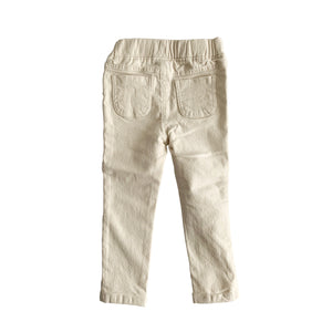 Winter Furry Slim-fit Trousers (ivory)
