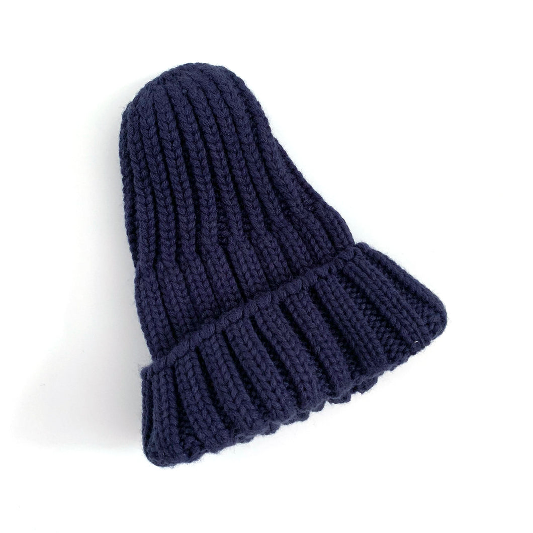 Ribbed Beanie - Navy