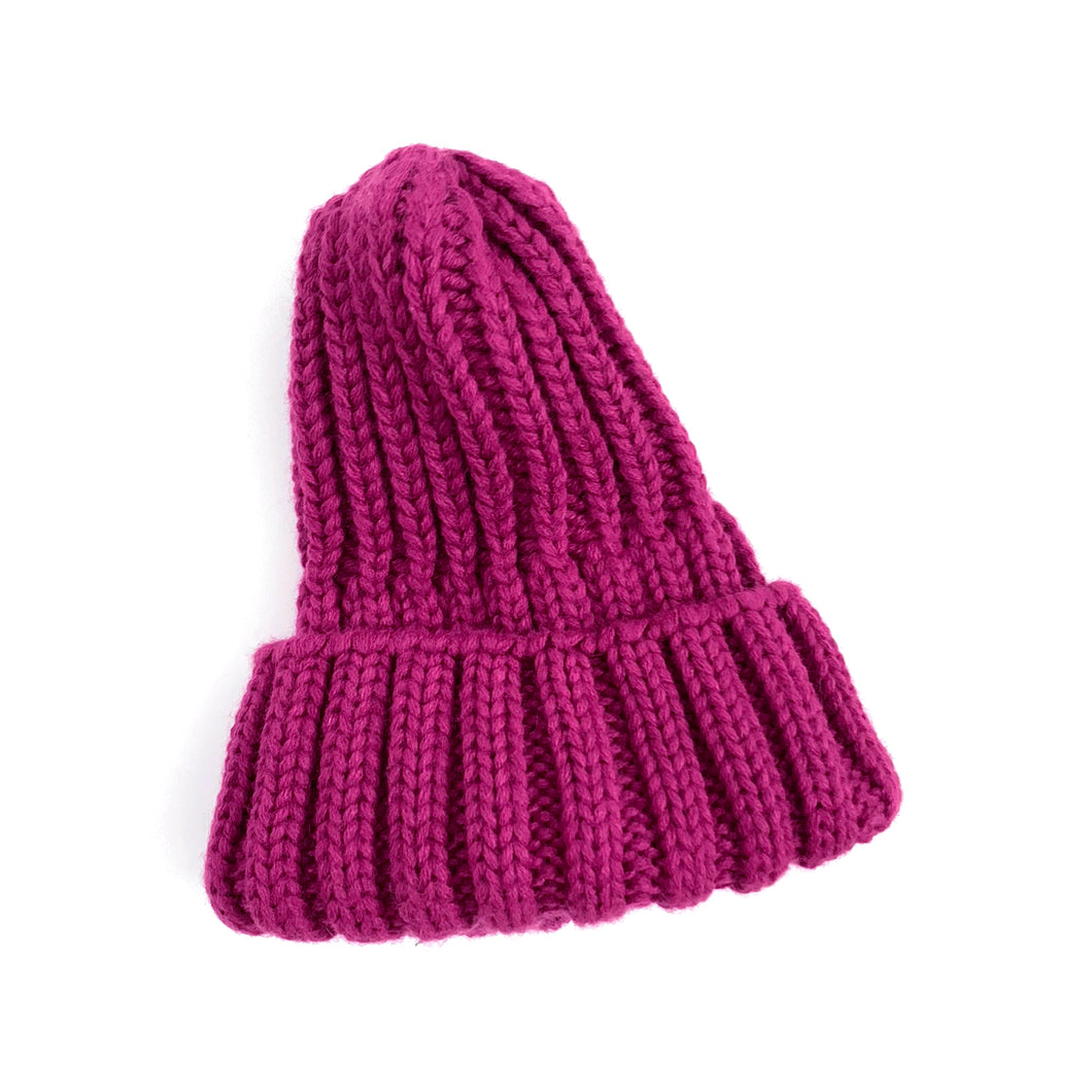 Ribbed Beanie - Purple