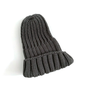 Ribbed Beanie - Grey