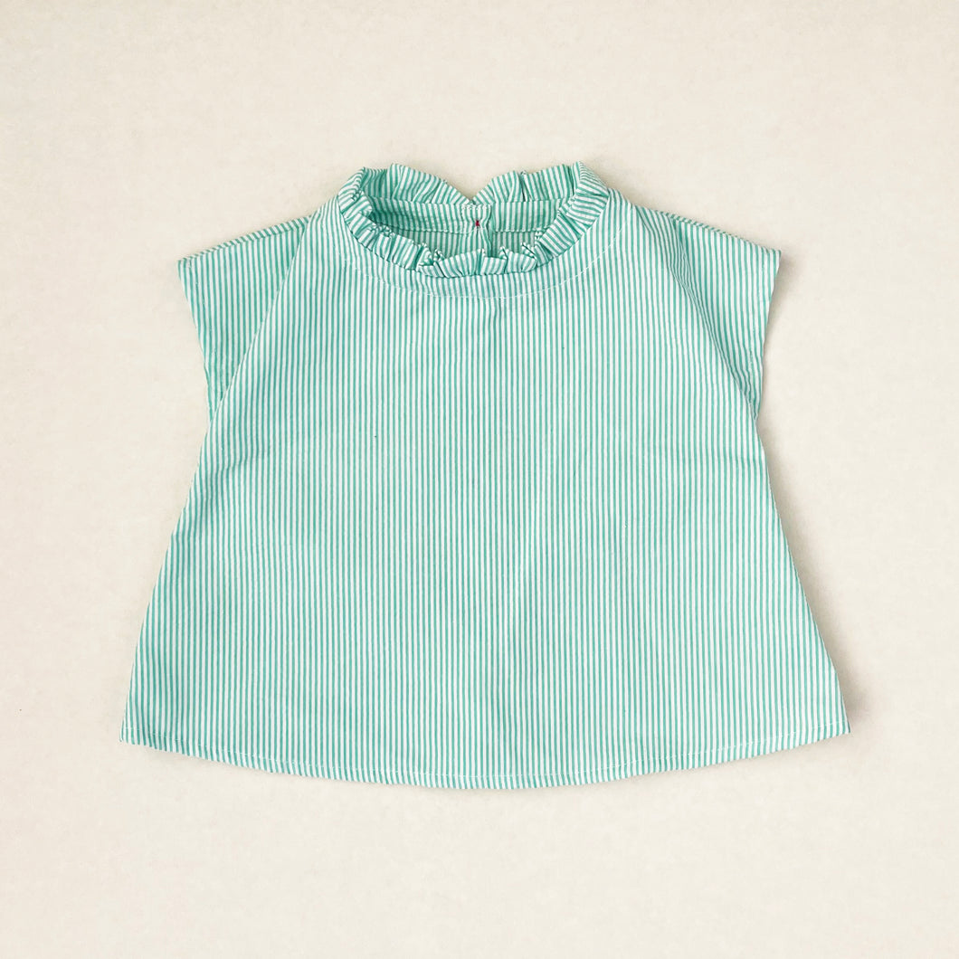 Bora Top - turquoise stripe