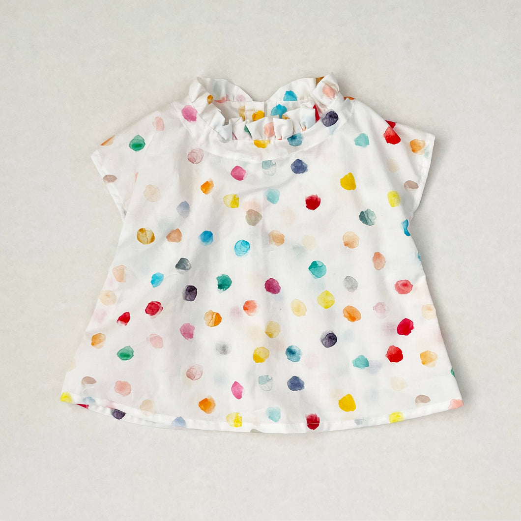 Bora Top - watercolor rainbow dot