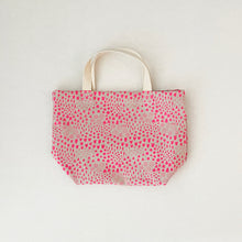 Mini Canvas Tote - Neon Pink Tulips