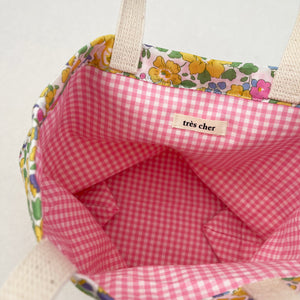 Mini Canvas Tote - Yellow Floral