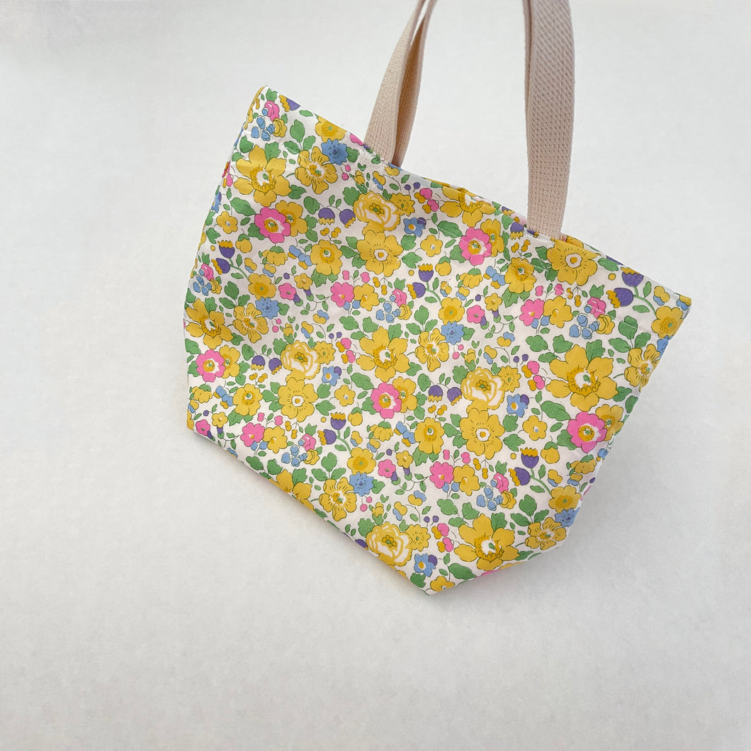 Mini Canvas Tote - Yellow Floral
