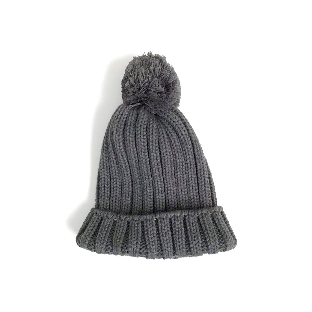 Pom Beanie - Gray