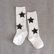 Twinkle socks - Ivory with Black Stars