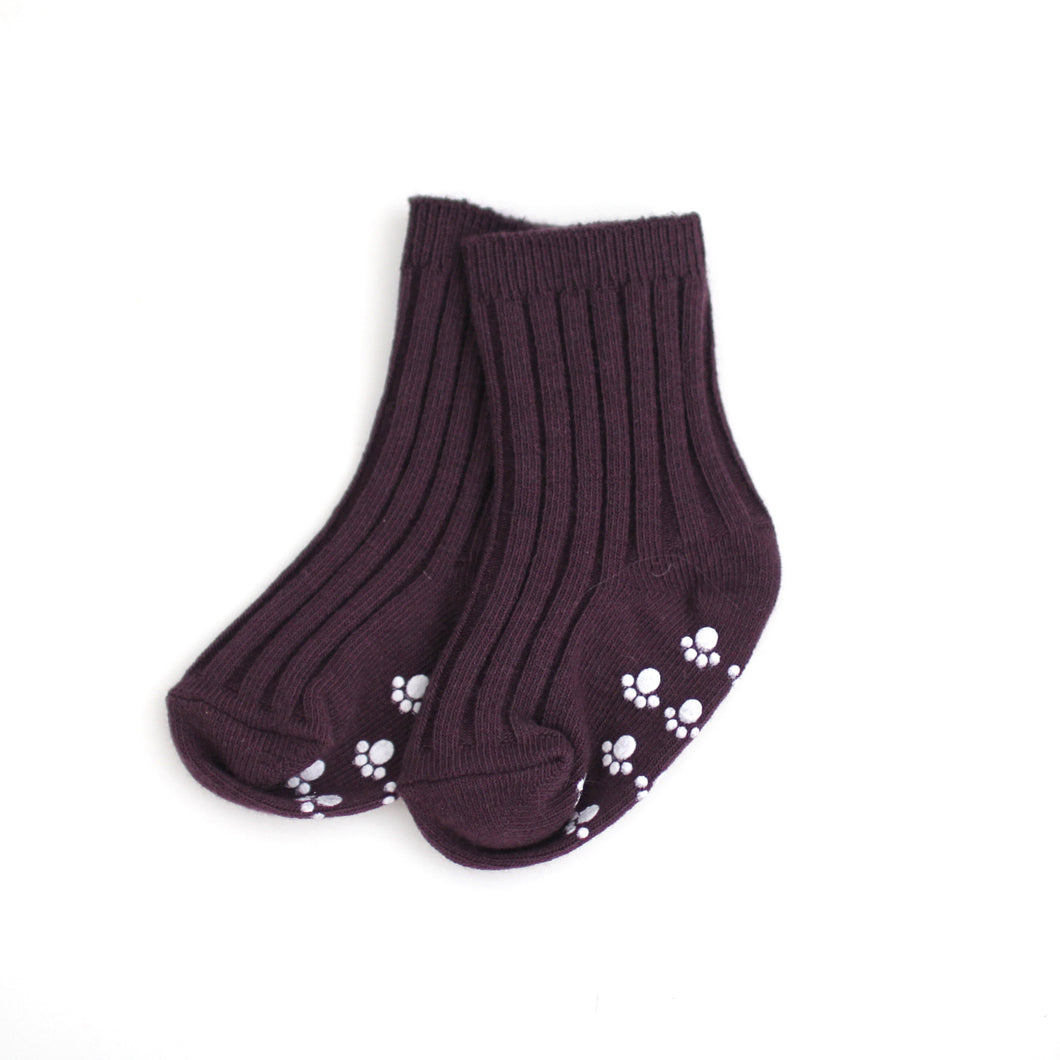 Ribbed Ankle Socks - Grape