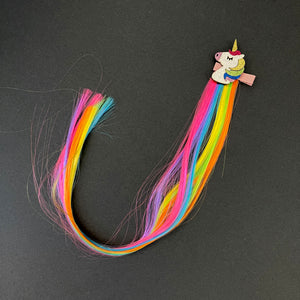 Unicorn slide with rainbow hair piece