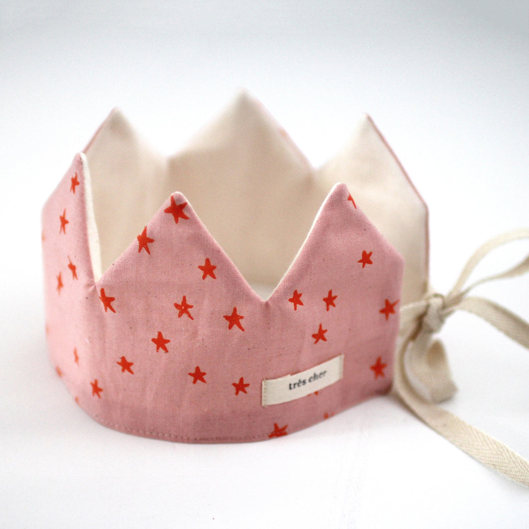 Party Crown - Pink/Orange stars