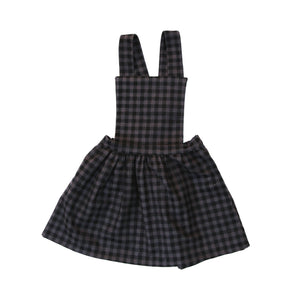 Clio Pinafore Dress (Check Smoke Flannel) - Baby Girl