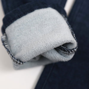 Winter Furry Slim Jeans (distressed indigo)