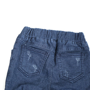 Winter Furry Slim Jeans (distressed indigo)