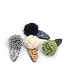 Tulle and glitter hair clips