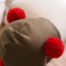 Giant pom hoodie hat - olive