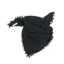 Triple Gauze Pom Pom Scarf  (monotone ombre)