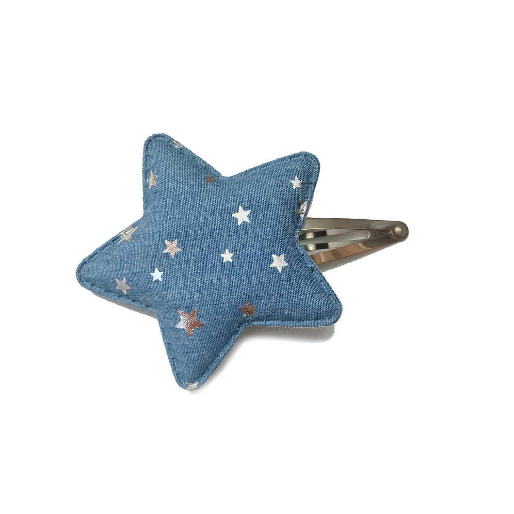 Grand Etoile hair clip (star chambray)