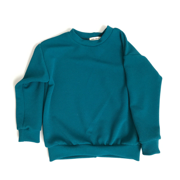 Pique Knit Pullover, teal