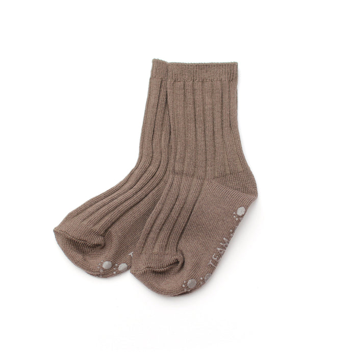 Ribbed Ankle Socks - Taupe