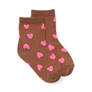 Neon Heart Print Socks