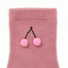 Cherry pom pom socks