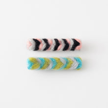 Wooly hair clips (green)