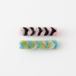 Wooly hair clips (green)