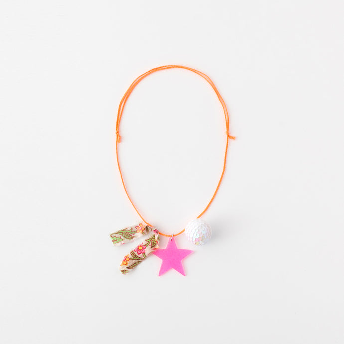 Star and sequin ball necklaces (pink star)