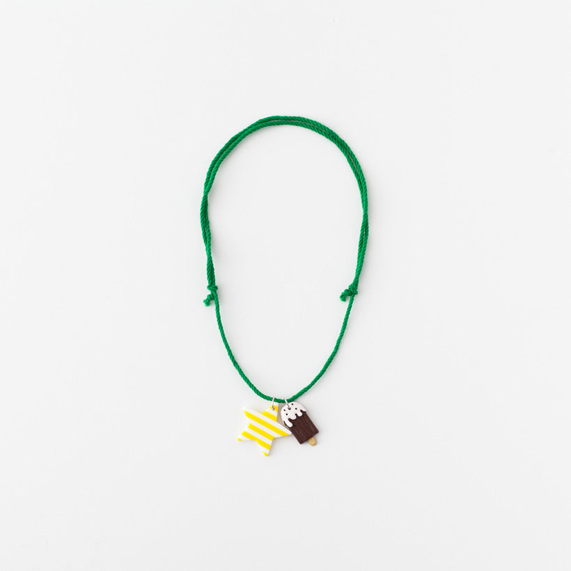 Star and ice cream necklaces (yellow stripe star)