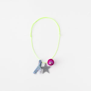Star and sequin ball necklaces (pink star)