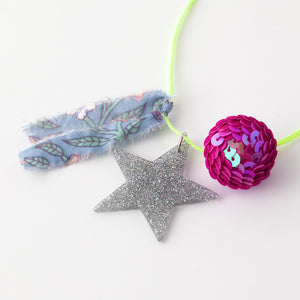 Star and sequin ball necklaces (silver star)