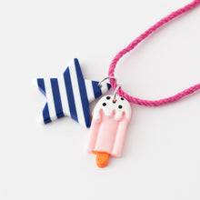 Star and ice cream necklaces (navy stripe star)
